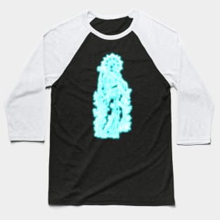 Blue Neon Art Virgin Mary Baseball T-Shirt